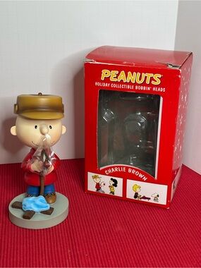 Peanuts Charlie Brown Figurine in Red, Brown and Blue